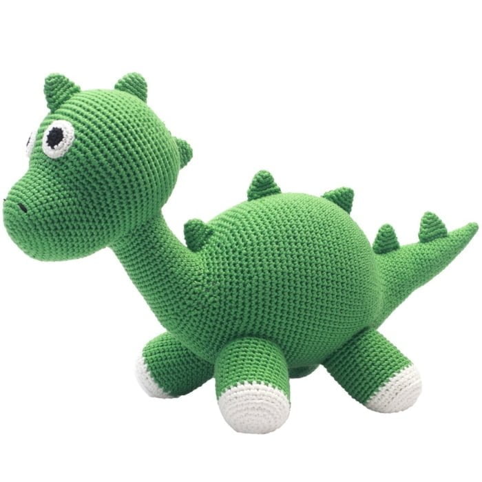 Hæklet bamse - dino (grøn)