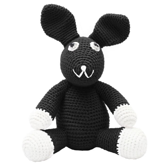 Hæklet bamse - kanin (sort)