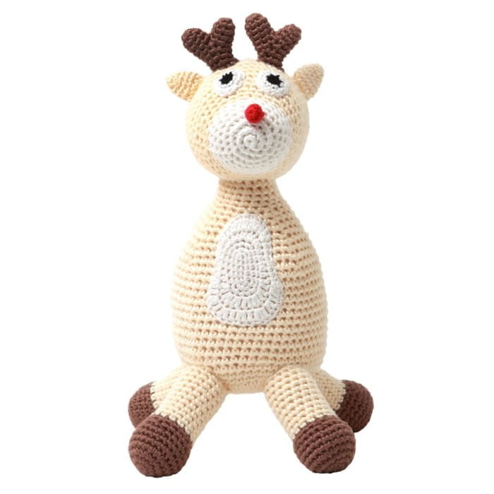 Hæklet bamse - Rensdyr (beige)