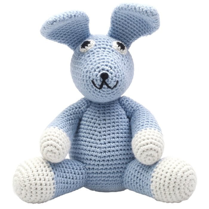 Hæklet XL bamse - kanin (lyseblå)