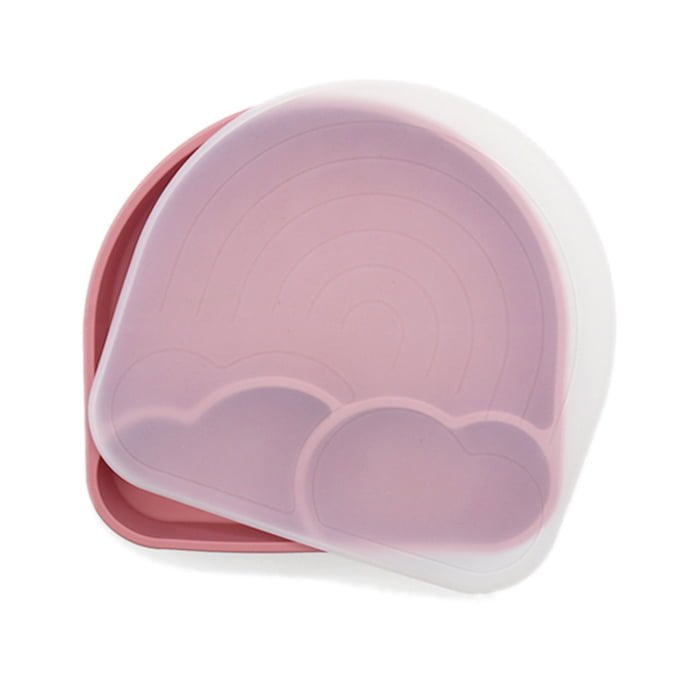 Plate - Dusty Pink Rainbow (with lid)