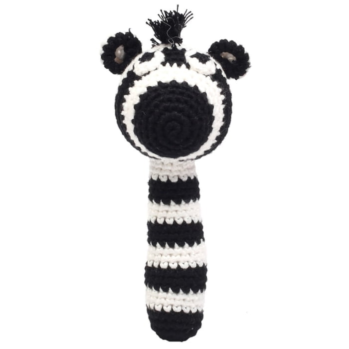 Hæklet rangle - zebra