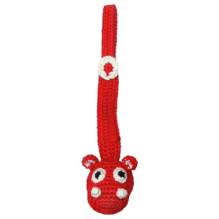 Schnullerkette - rotes Nilpferd