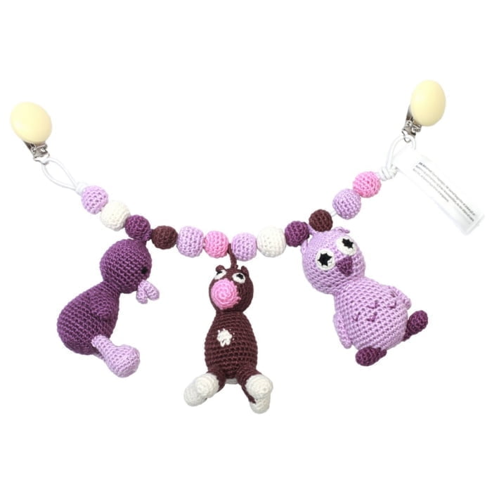 Crochet Pram Mobile - Owl, Cow & Duck