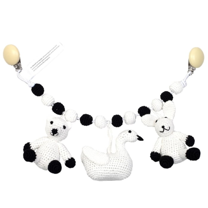 Crochet Pram Mobile - Polar Bear, Swan & Rabbit