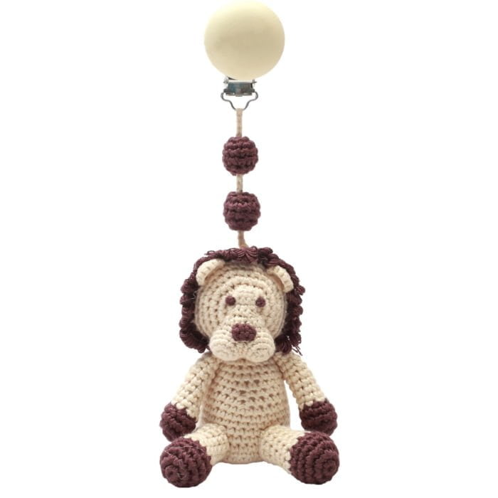 Crochet Pram Mobile - Beige Lion