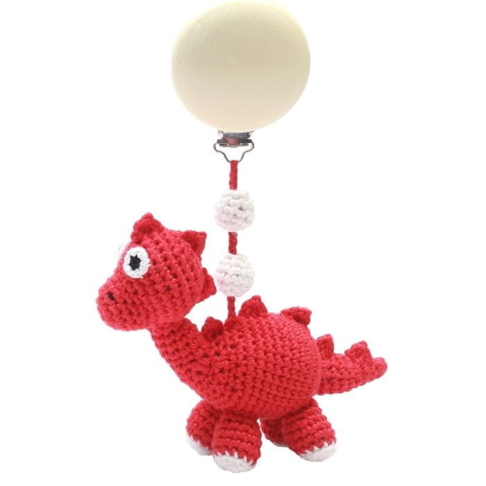 Crochet Pram Mobile - Red Dino