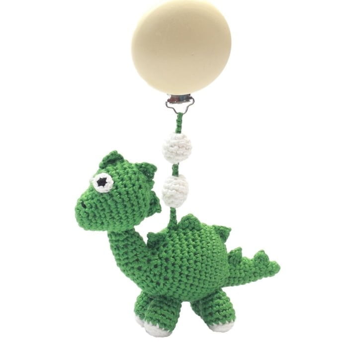 Crochet Pram Mobile - Green Dino