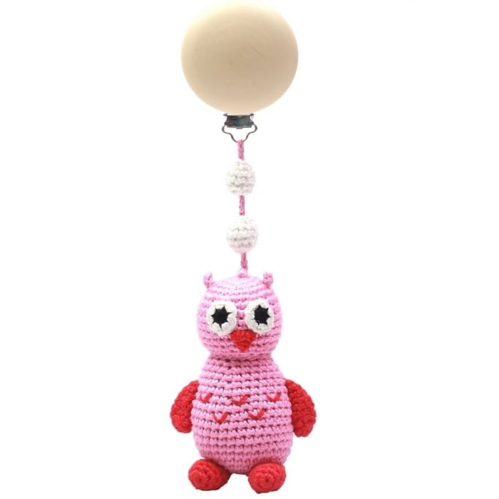 Crochet Pram Mobile - Pink Owl