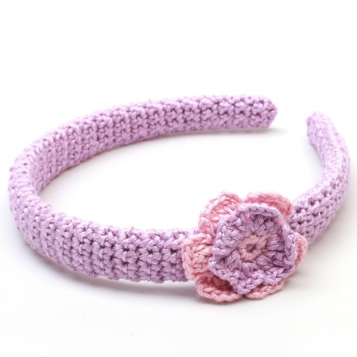 Haarreif mit Blume - Hellviolett