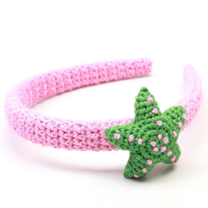 Hårbøjle med søstjerne - Pink