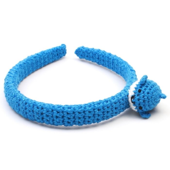 Crochet Hair Band with Whale - Blue