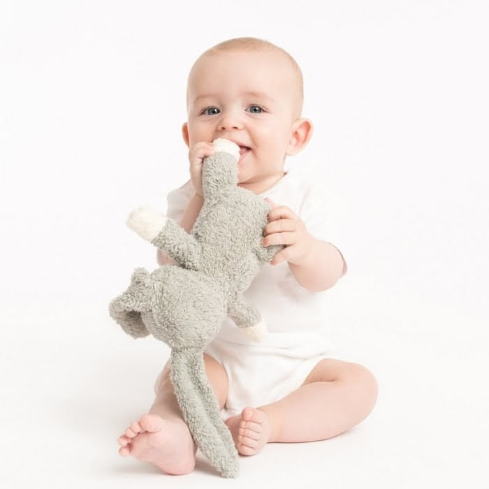 Økologisk plysbamse - grå kanin - Image 2