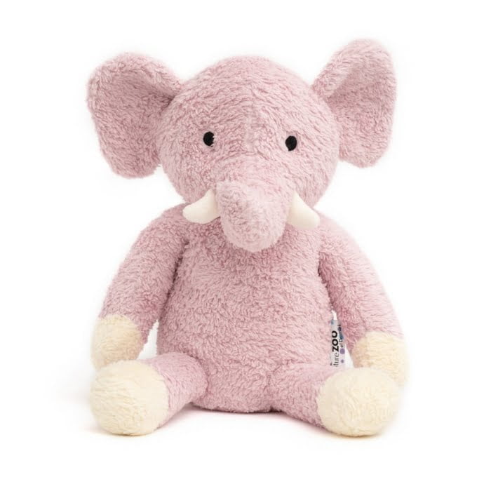 Økologisk XL plysbamse - lyselilla elefant