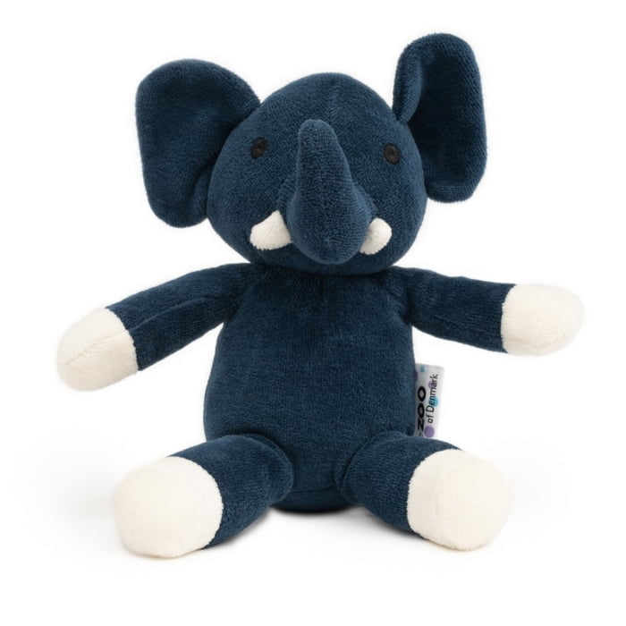 Økologisk velourbamse - mørkeblå elefant