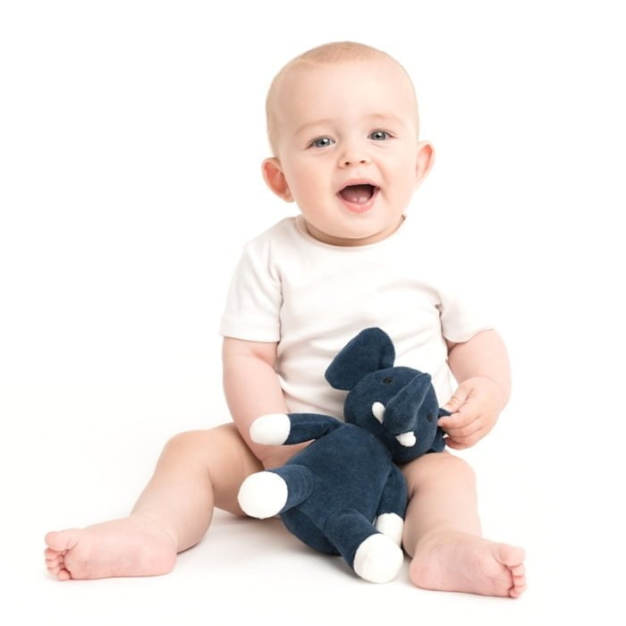 Økologisk velourbamse - mørkeblå elefant - Image 2