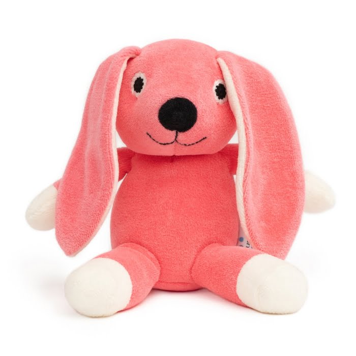 Økologisk velourbamse - pink kanin