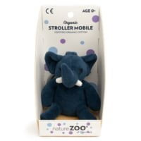 Bio Kinderwagenanhänger – dunkelblauer Elefant (in Geschenkbox)