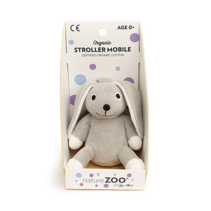 Organic Stroller Mobile - Grey Rabbit